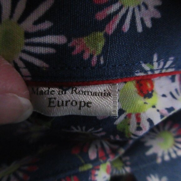 Eton Contemporary Men's Button Down Shirt 39 Blue Floral Long Sleeve 264 - Picture 4 of 12